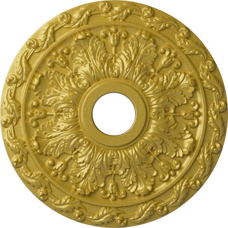 Ekena Millwork Spring Leaf Ceiling Medallion (Canopies up to 5 5/8"), 19 7/8"OD x 3 5/8"ID x 1 1/4"P, Rich Gold CM19SPRGS